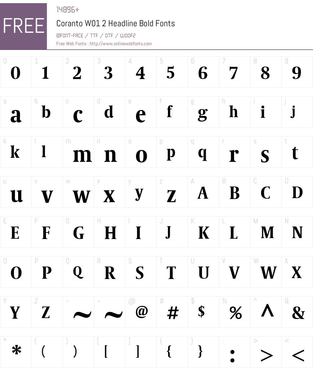 CorantoW01-2HeadlineBold Font Screenshots