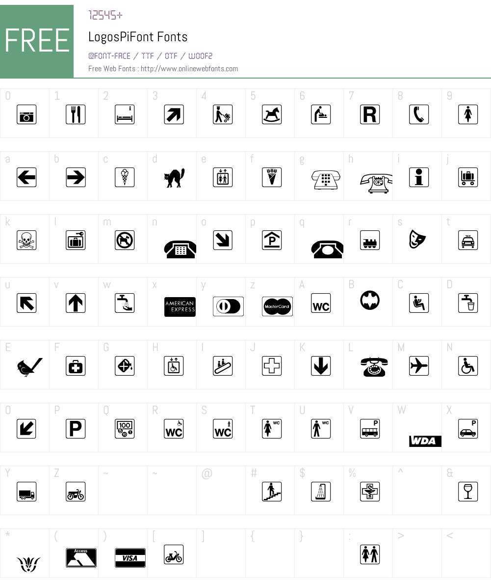 LogosPiFont Font Screenshots