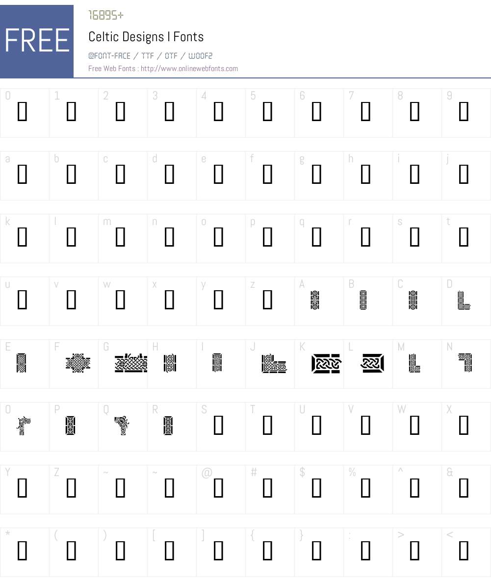 Celtic Designs I Font Screenshots