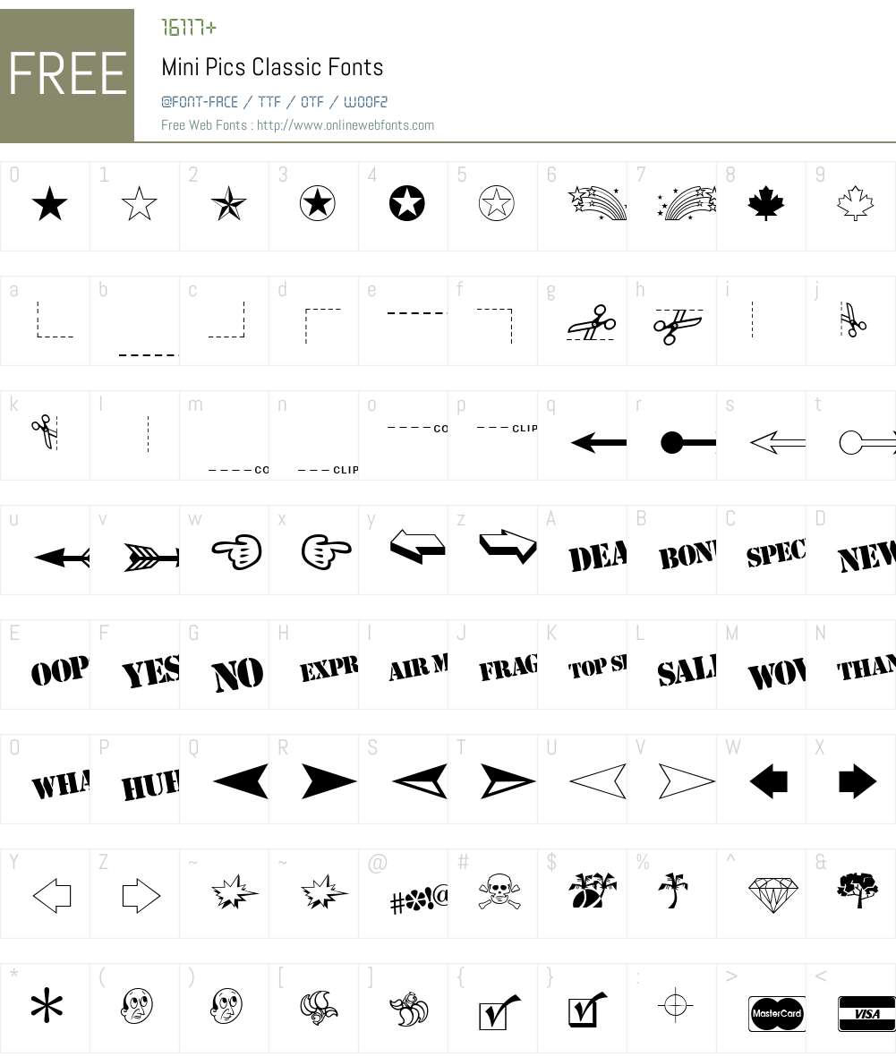 Mini Pics Classic Font Screenshots