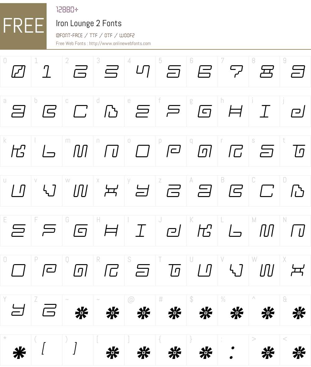 Iron Lounge 2 Font Screenshots