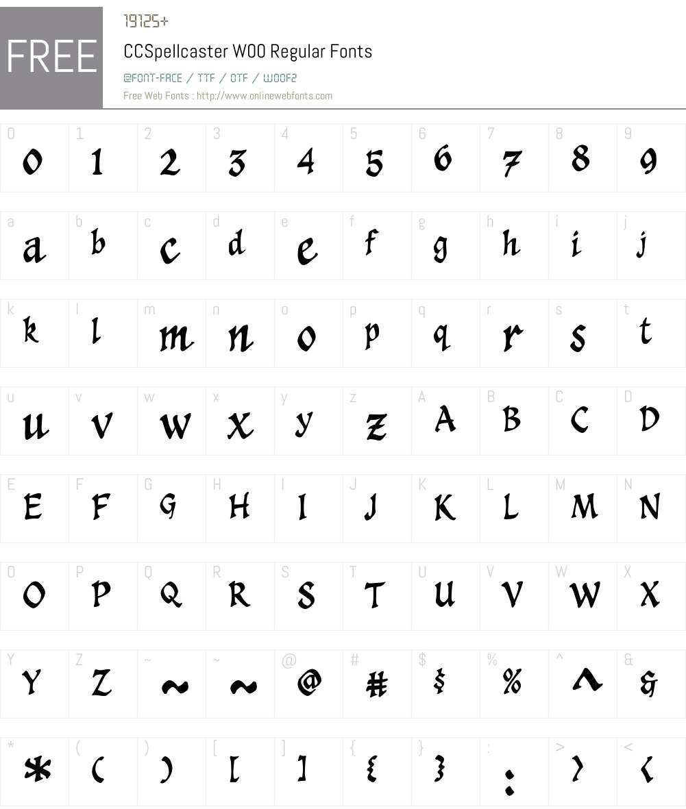 CCSpellcasterW00-Regular Font Screenshots