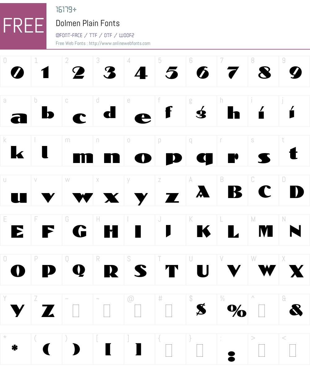 Dolmen Font Screenshots