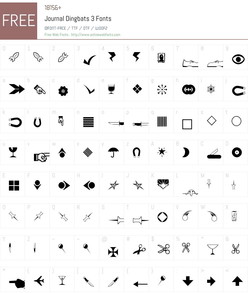 Journal Dingbats 3 Font Screenshots