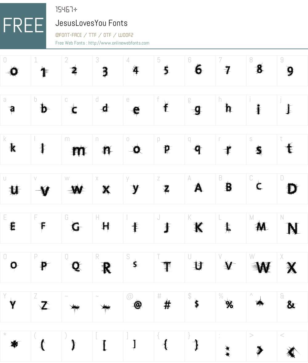 JesusLovesYou Font Screenshots