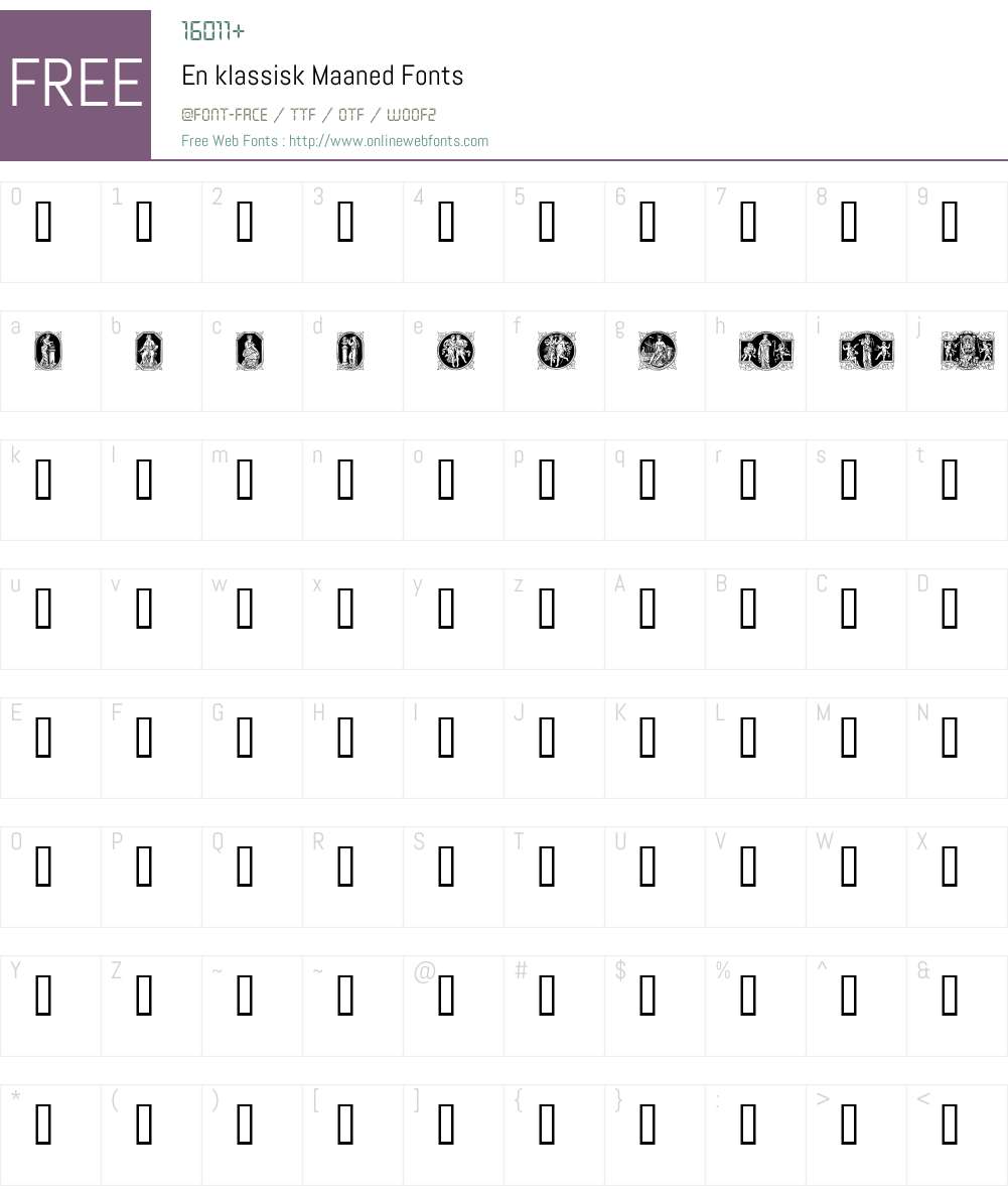 En klassisk Maaned Font Screenshots