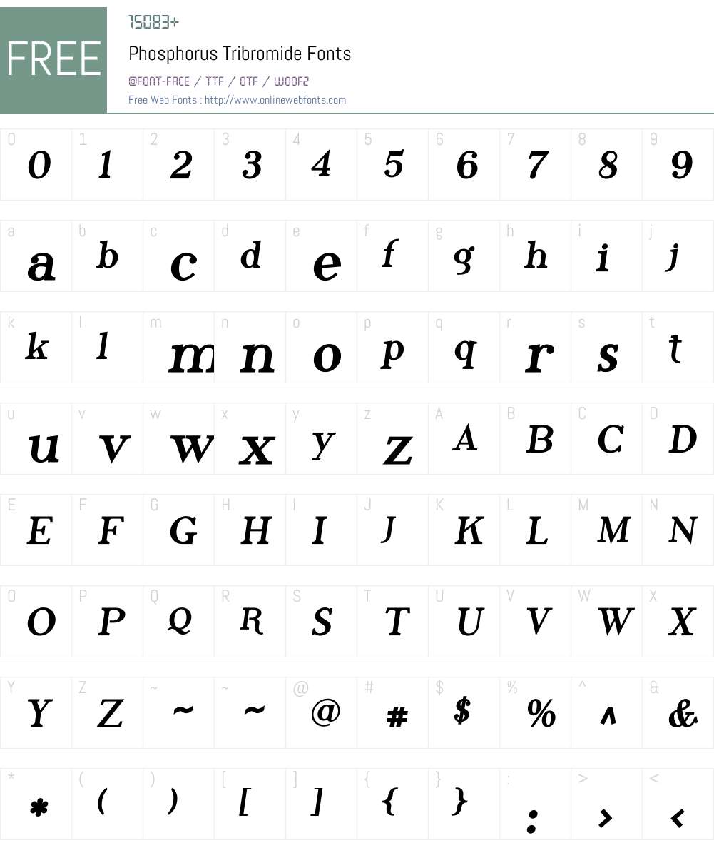 Phosphorus Tribromide Font Screenshots