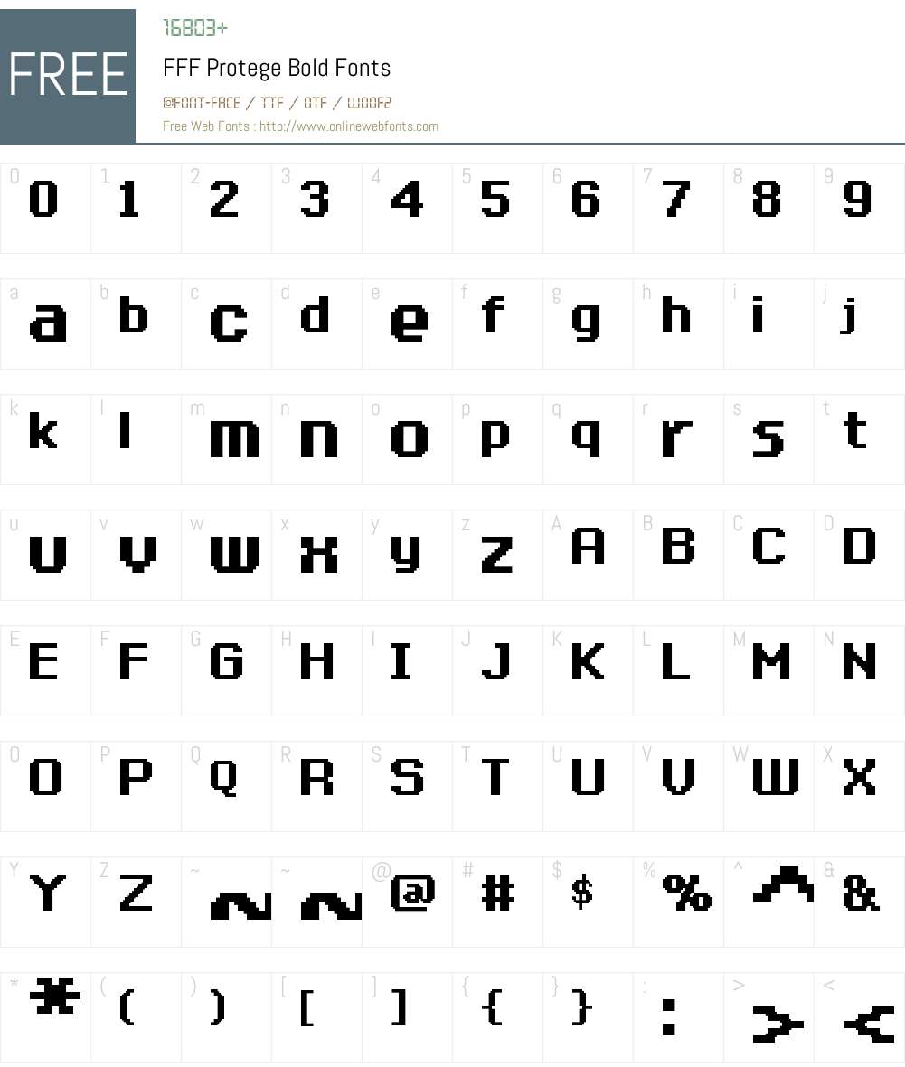 FFF Protege Bold Font Screenshots