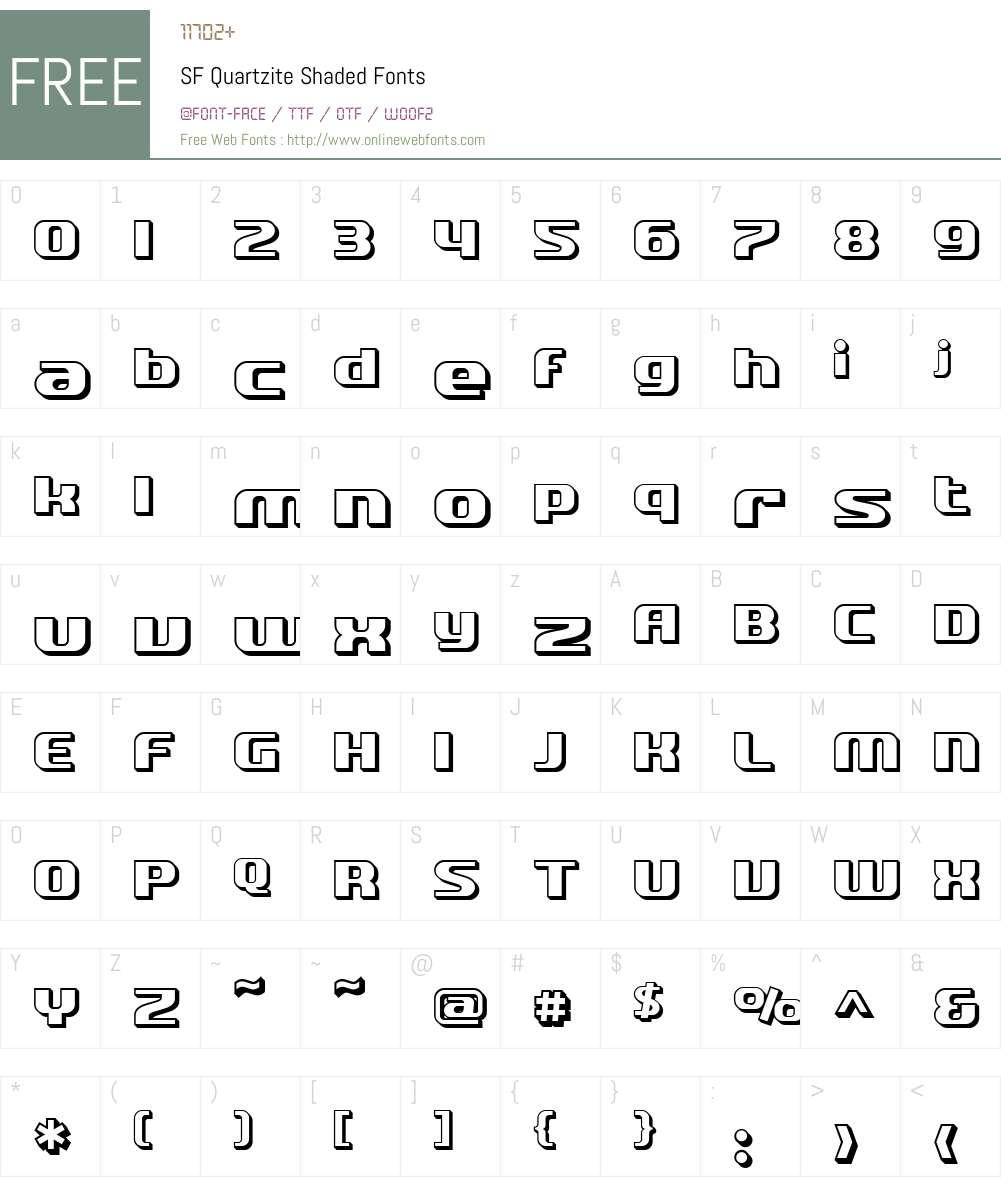 SF Quartzite Shaded Font Screenshots