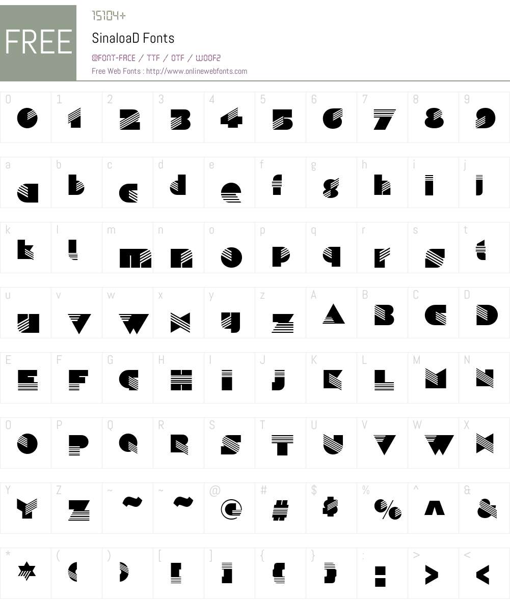 SinaloaD Font Screenshots