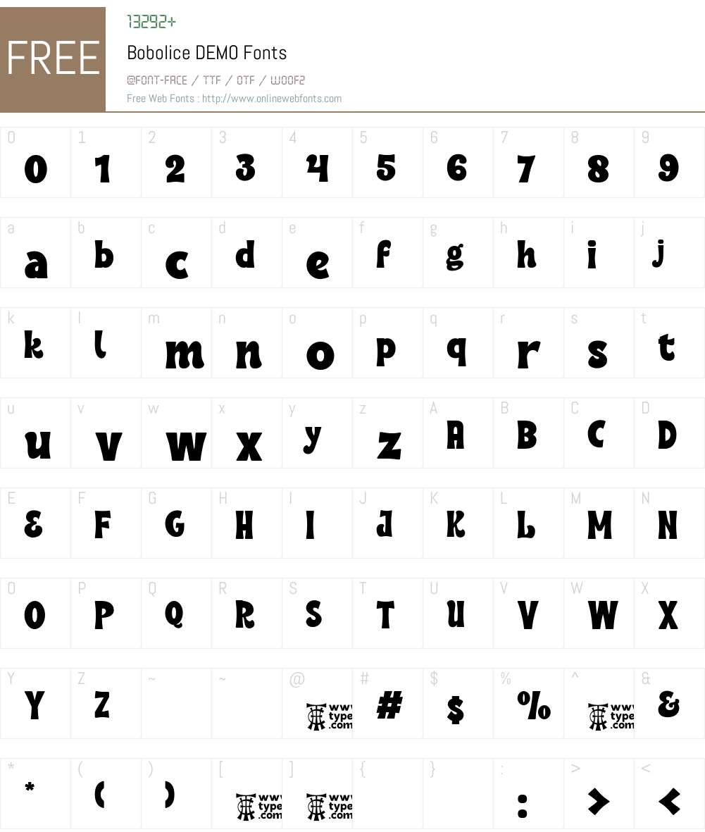 Bobolice DEMO 1.000 Fonts Free Download - OnlineWebFonts.COM