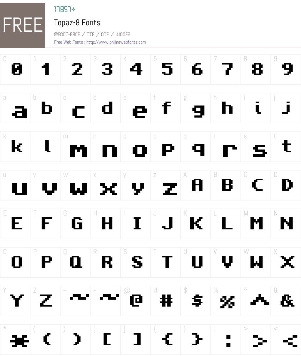 Topaz-8 Font Screenshots
