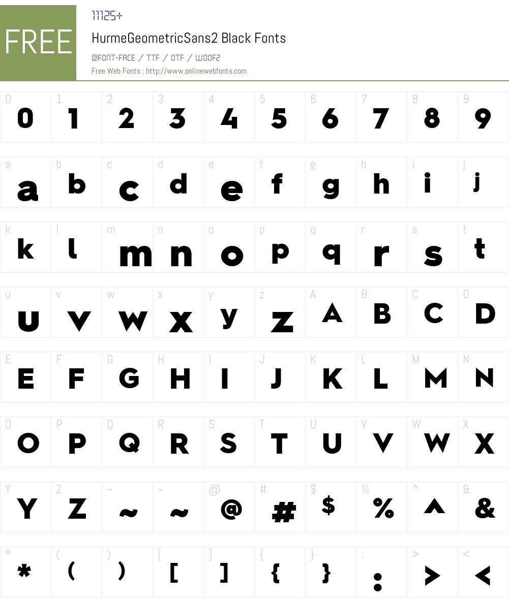 HurmeGeometricSans2-Black Font Screenshots