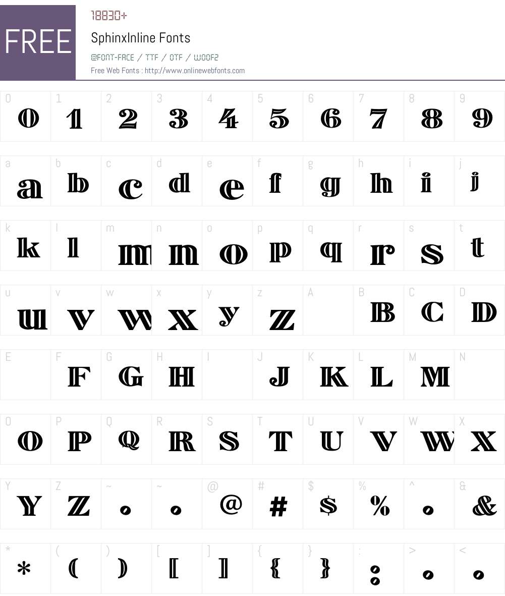 SphinxInline Font Screenshots