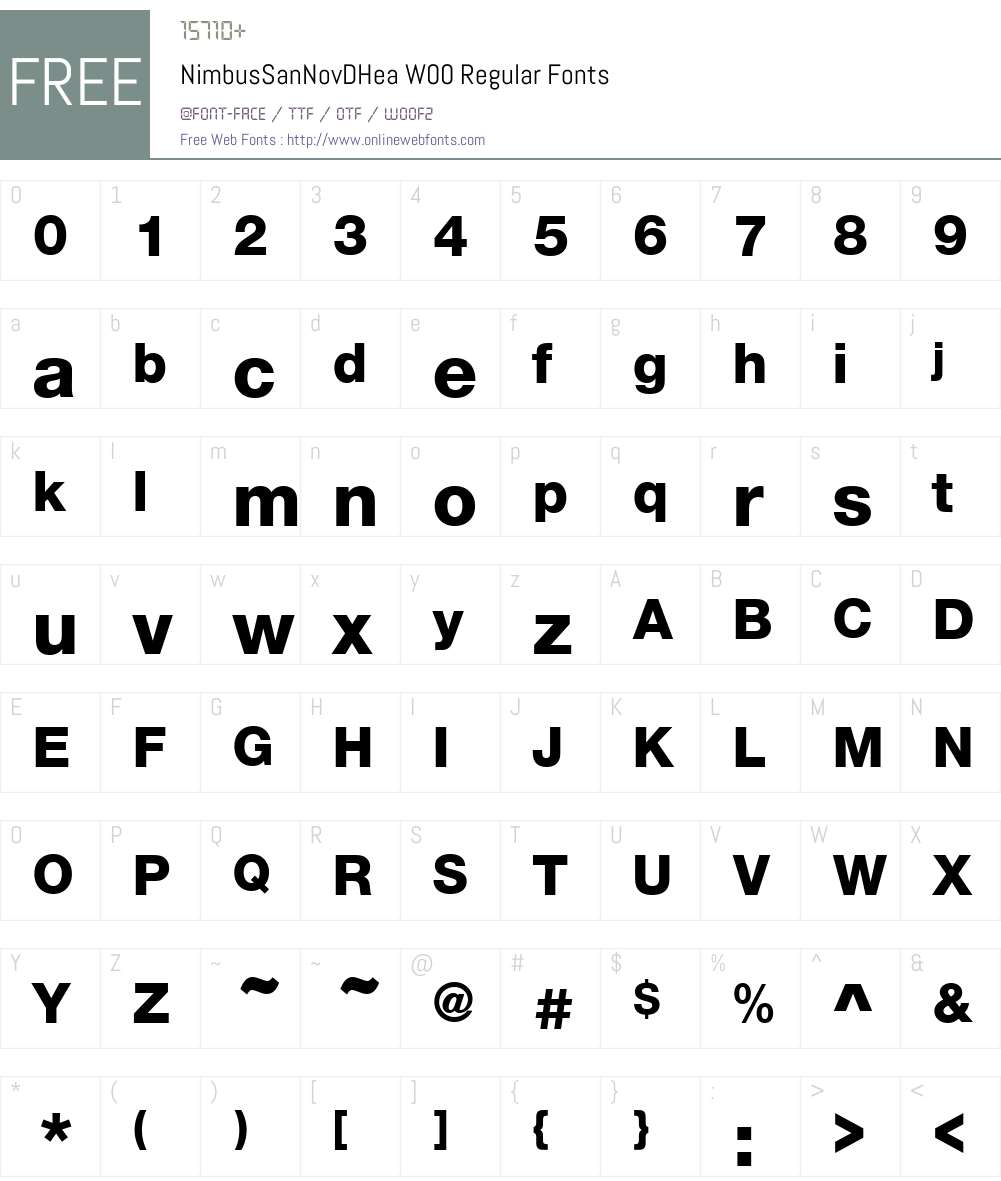 NimbusSanNovDHeaW00-Regular Font Screenshots