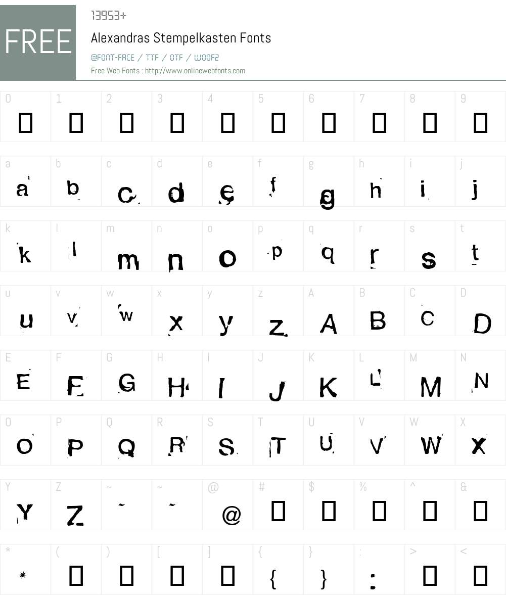 Alexandras Stempelkasten Font Screenshots