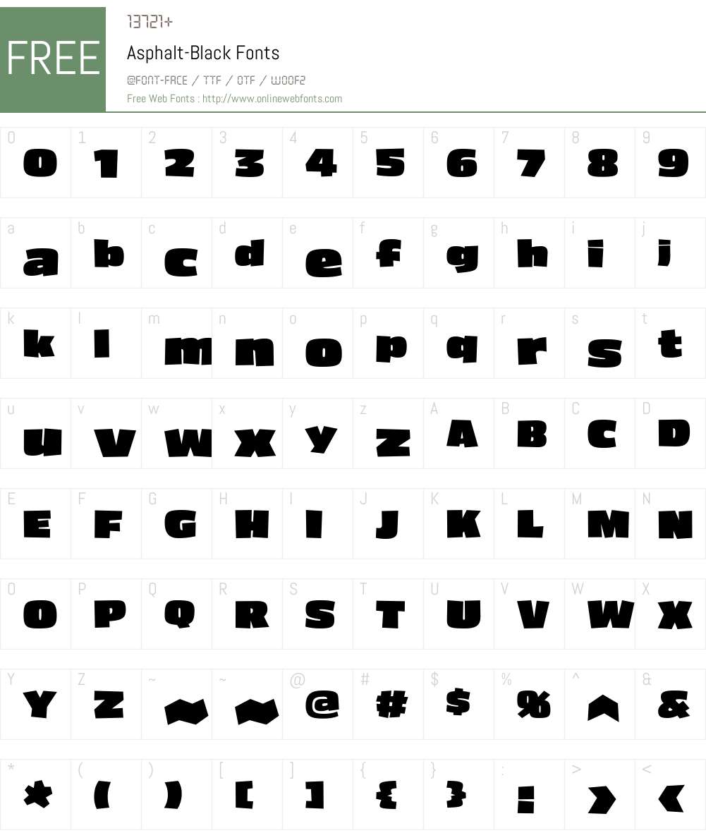 Asphalt Font Screenshots