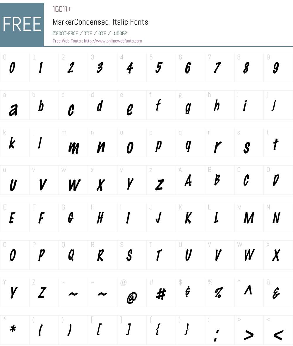 MarkerCondensed Font Screenshots