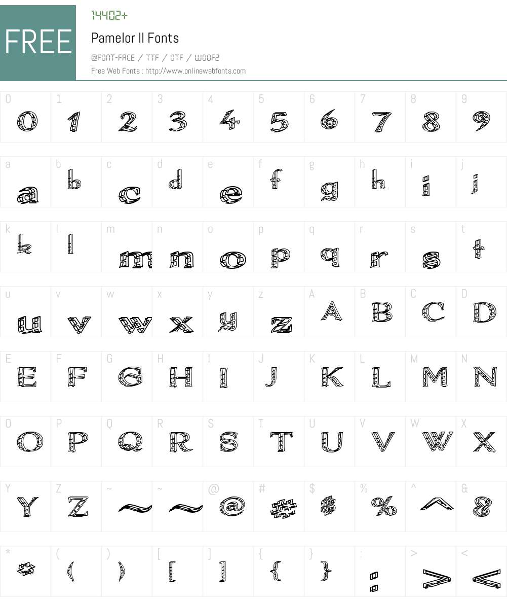Pamelor II Font Screenshots