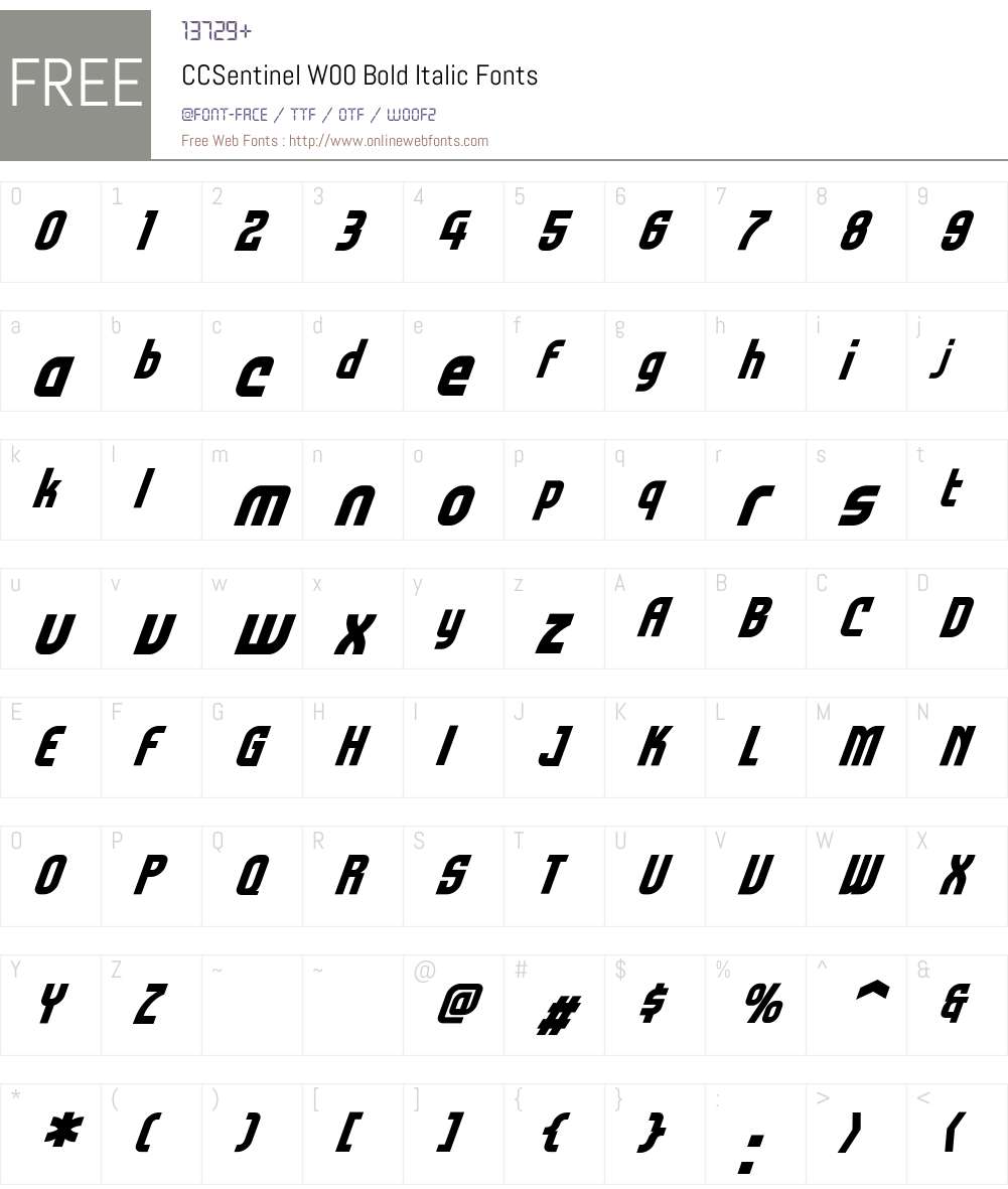CCSentinelW00-BoldItalic Font Screenshots