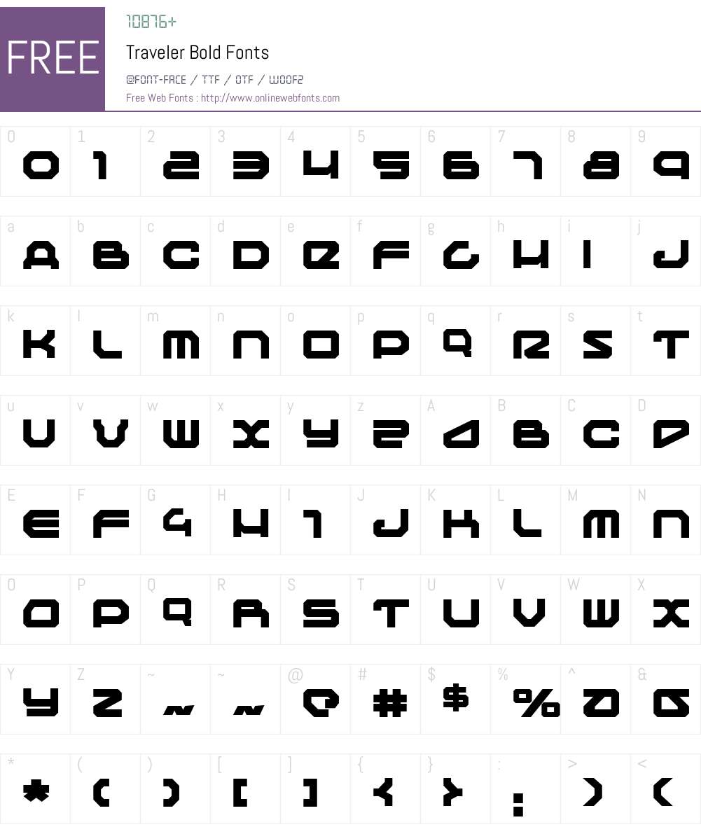 Traveler Bold Font Screenshots