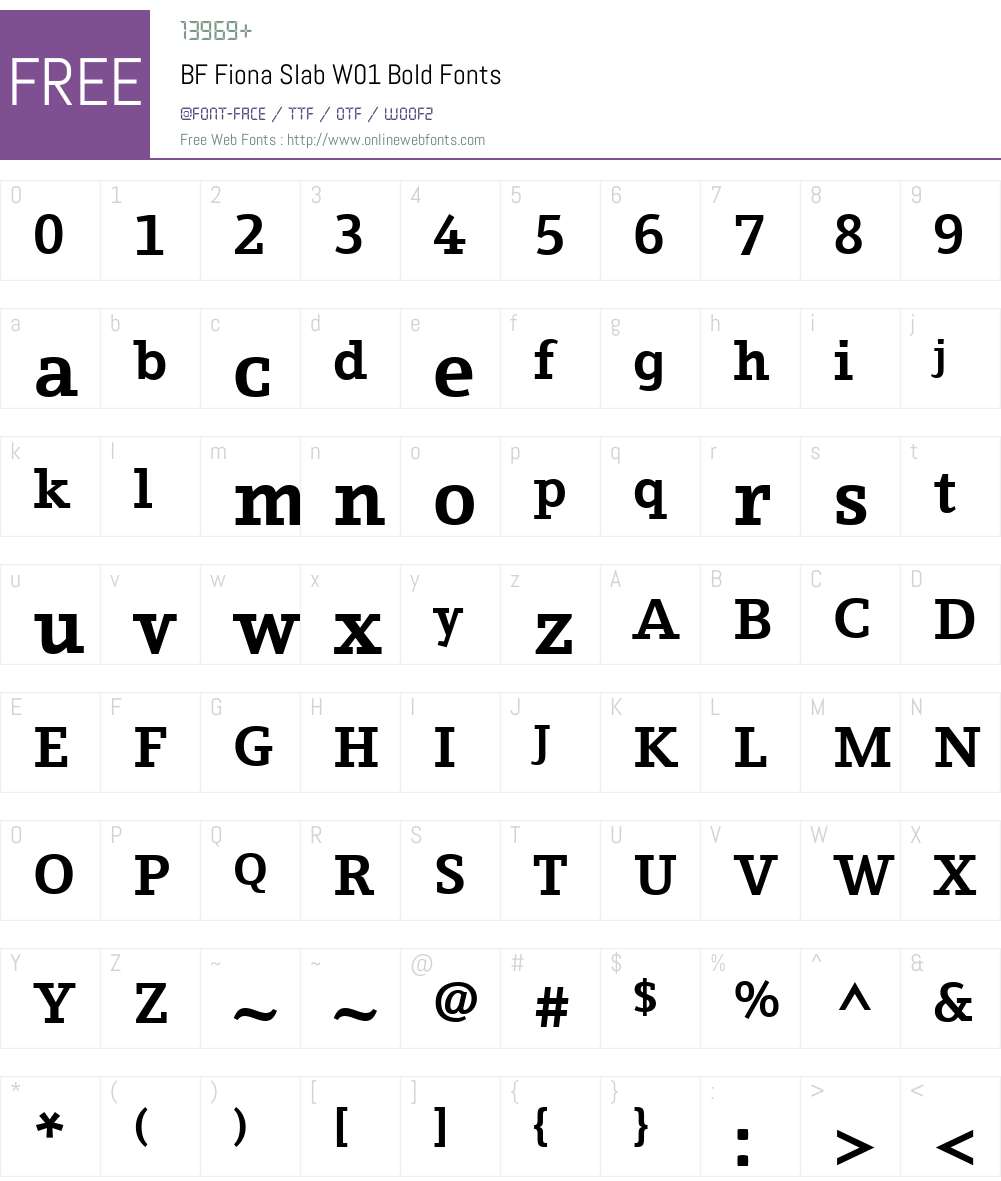 BFFionaSlabW01-Bold Font Screenshots