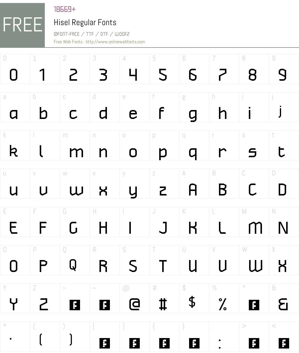 Hisel Font Screenshots