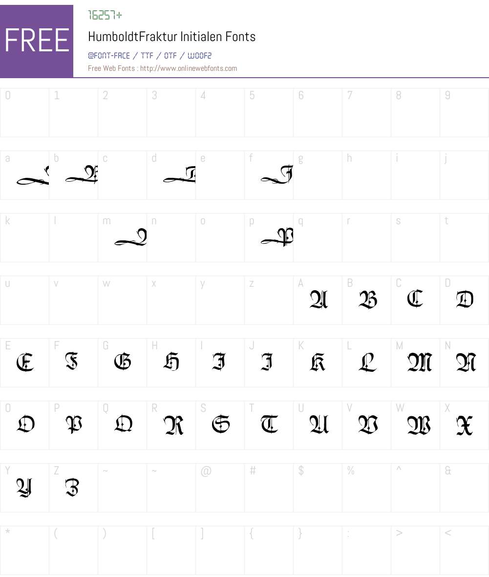 HumboldtFraktur Initialen Font Screenshots