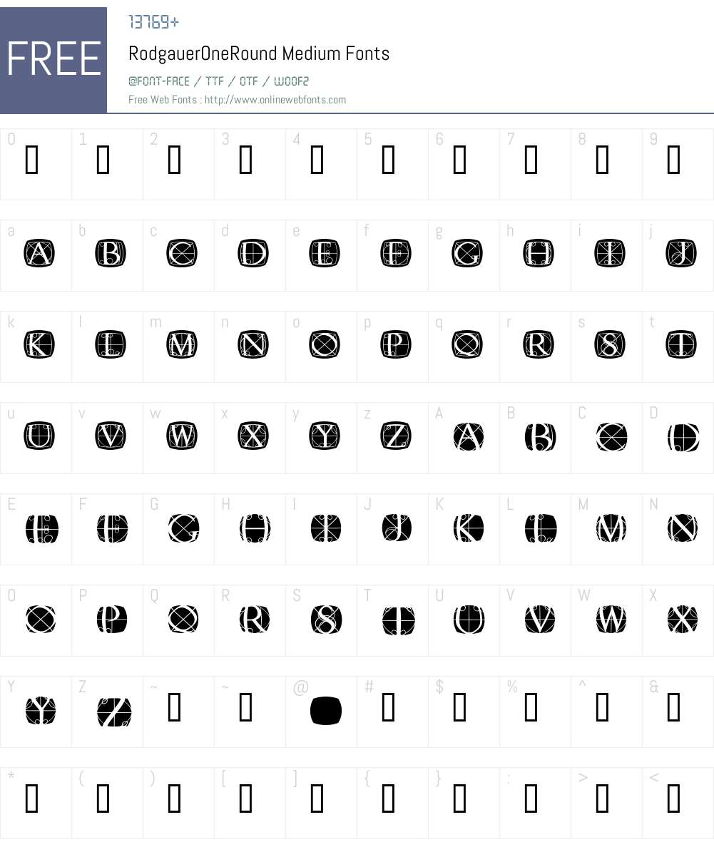 RodgauerOneRound Font Screenshots