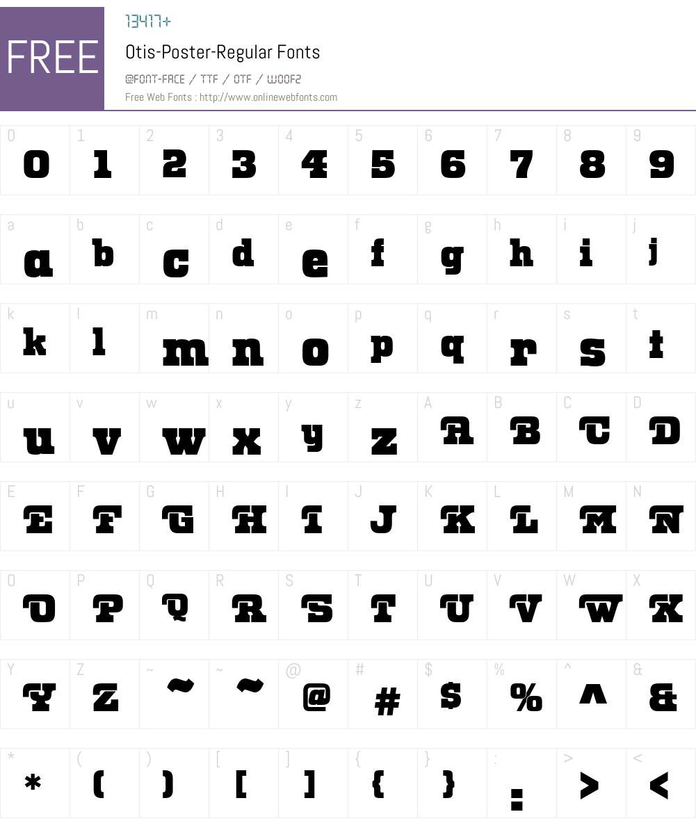 Otis-Poster Font Screenshots