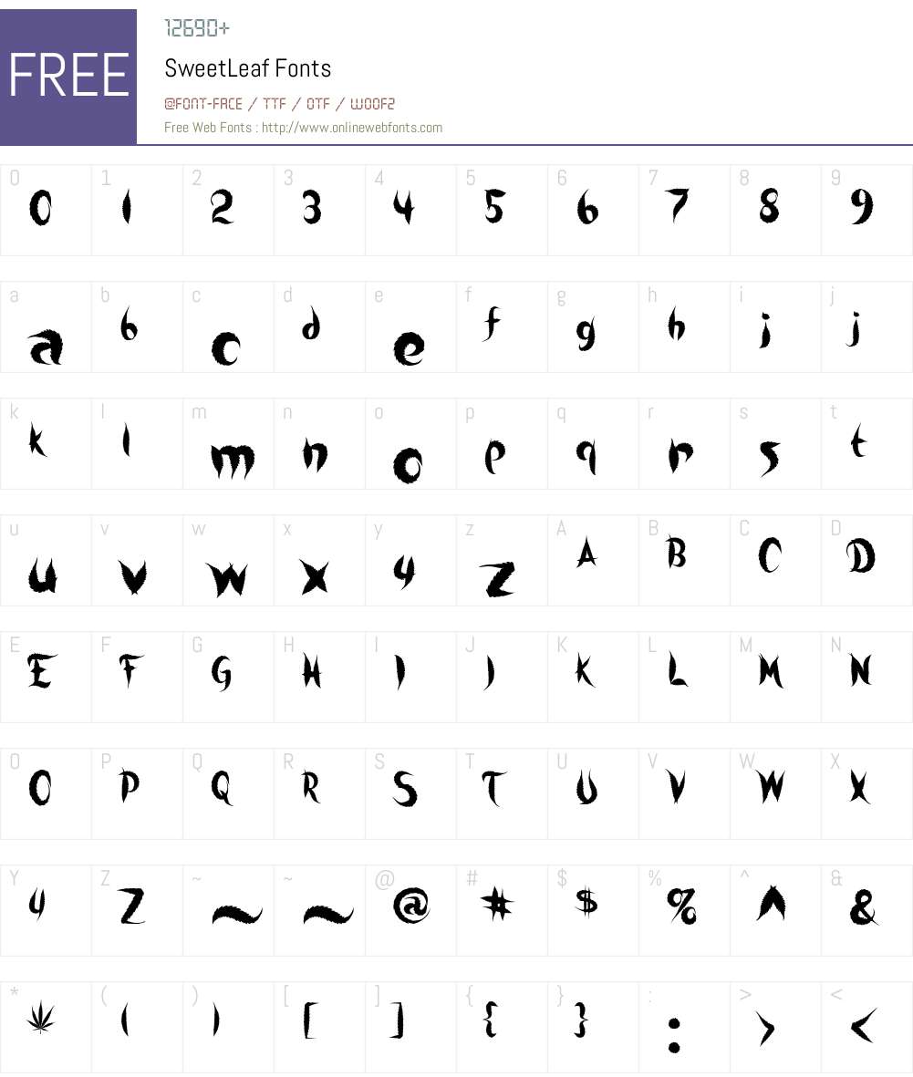 SweetLeaf Font Screenshots