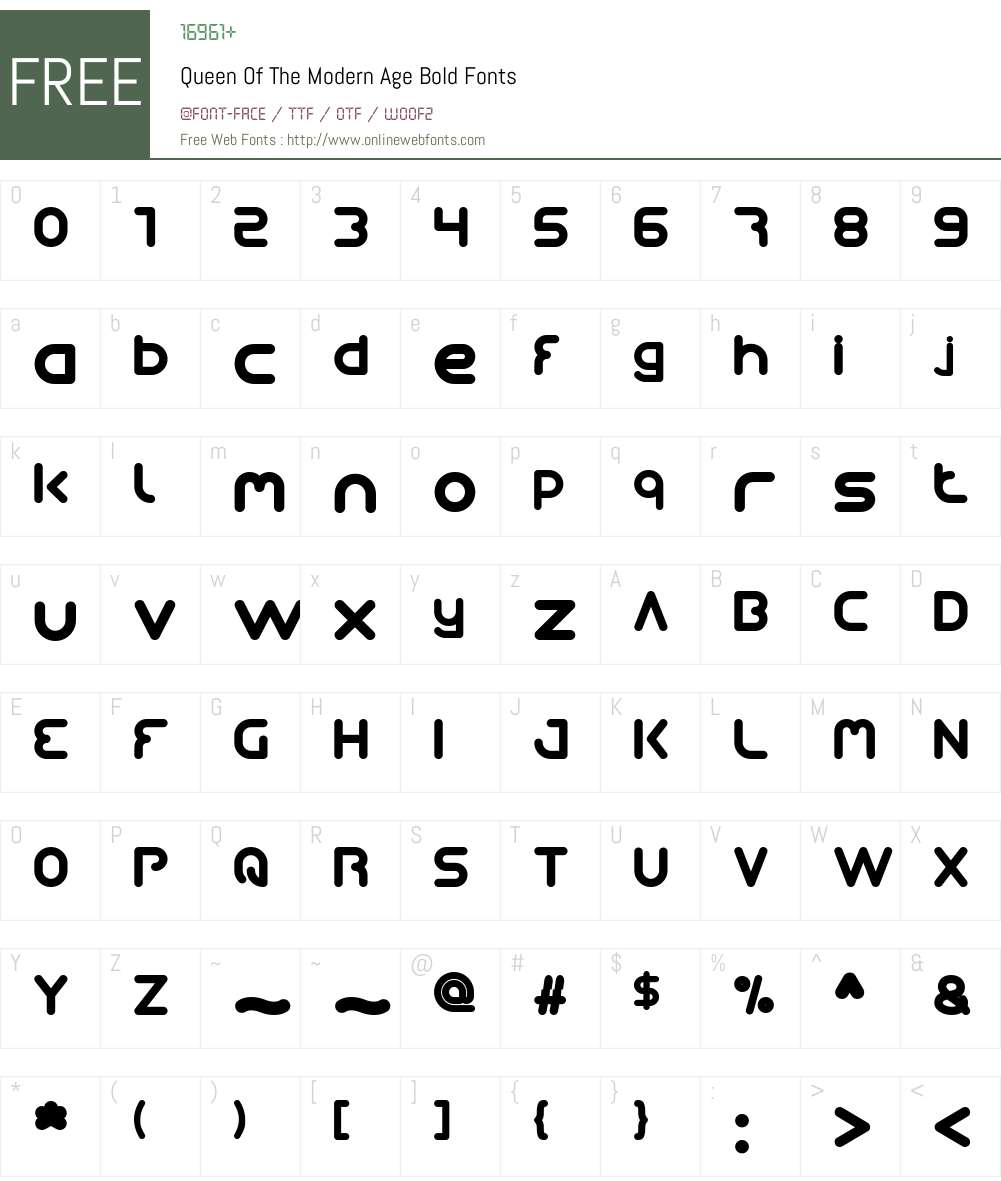 Queen Of The Modern Age Font Screenshots