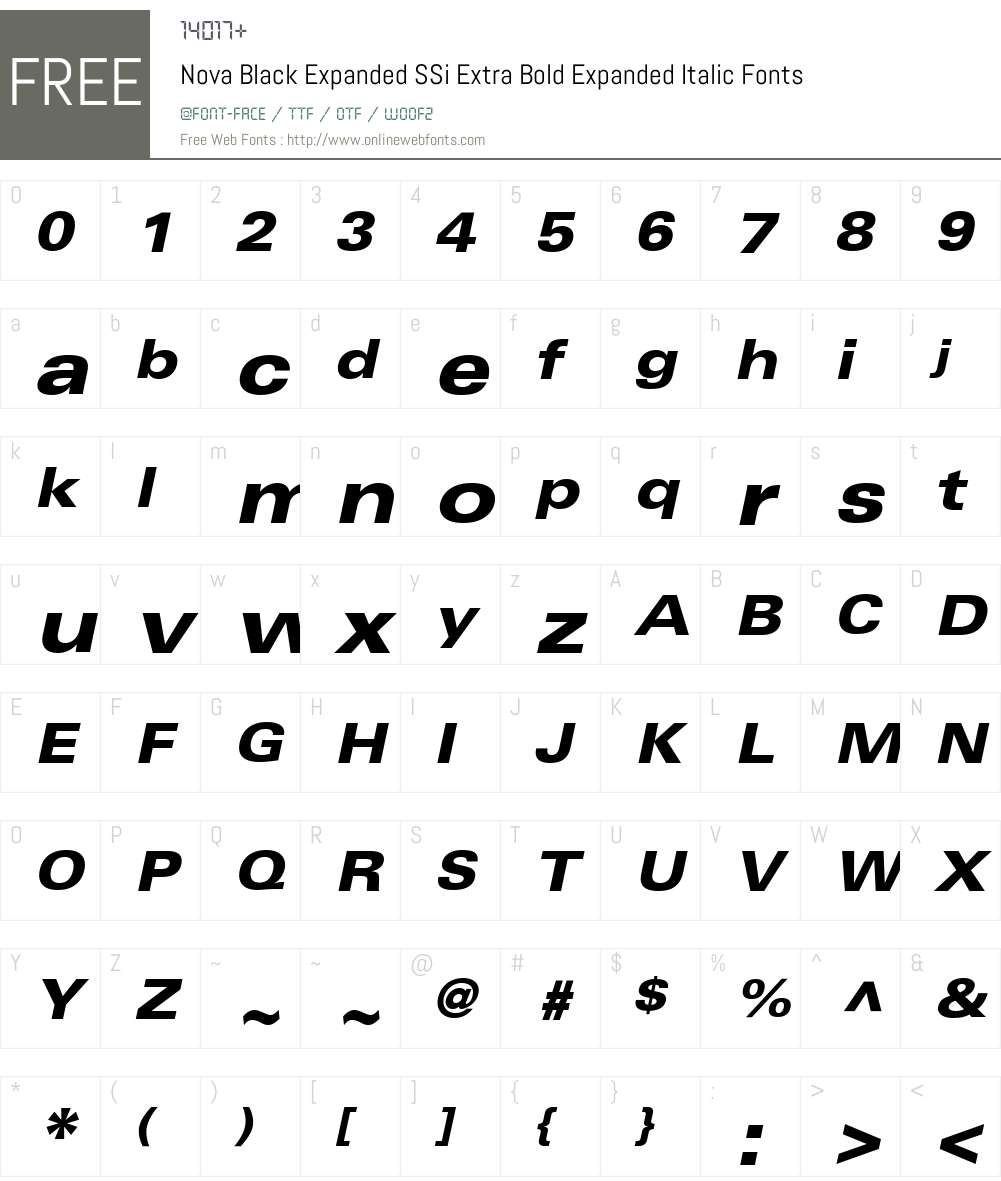 Nova Black Expanded SSi Font Screenshots