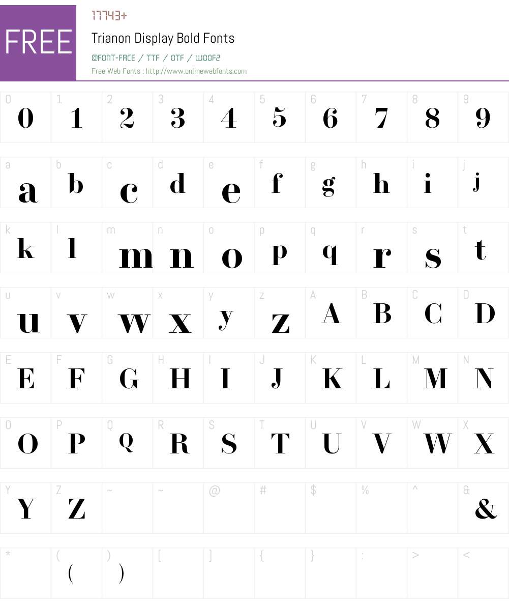 Trianon Display Font Screenshots