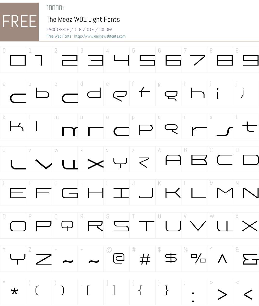 TheMeezW01-Light Font Screenshots