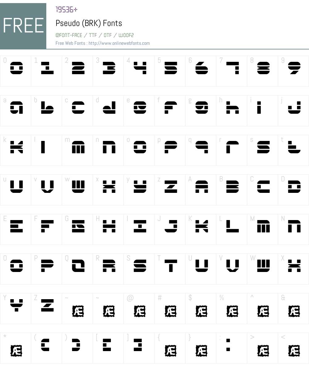 Pseudo (BRK) Font Screenshots
