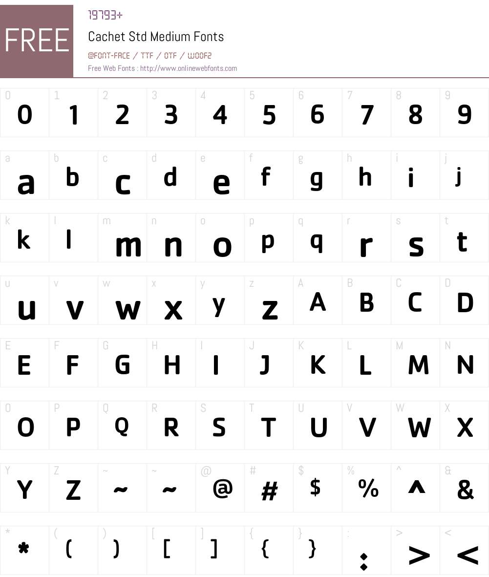 Cachet Std Font Screenshots
