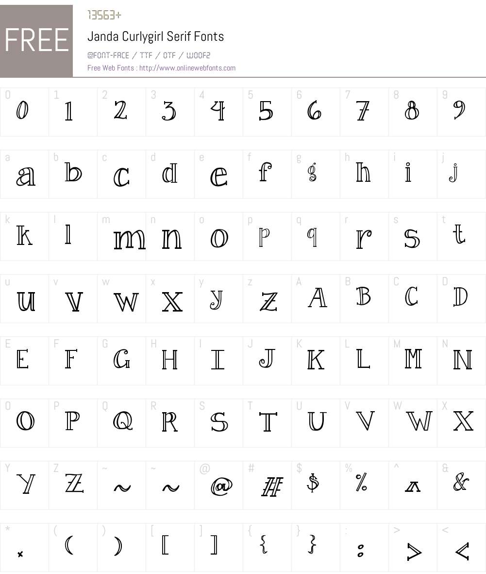 Janda Curlygirl Serif Font Screenshots