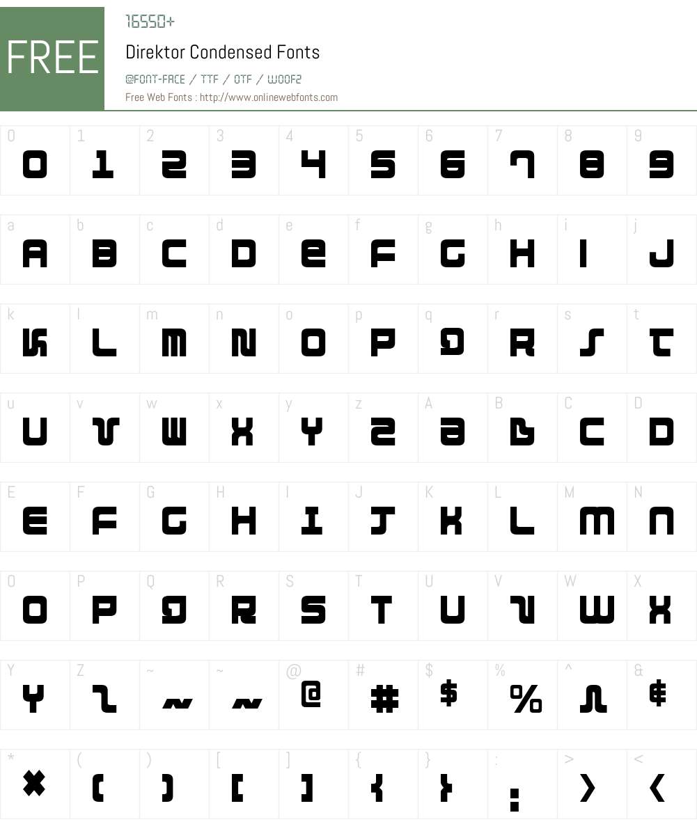 Direktor Condensed Font Screenshots