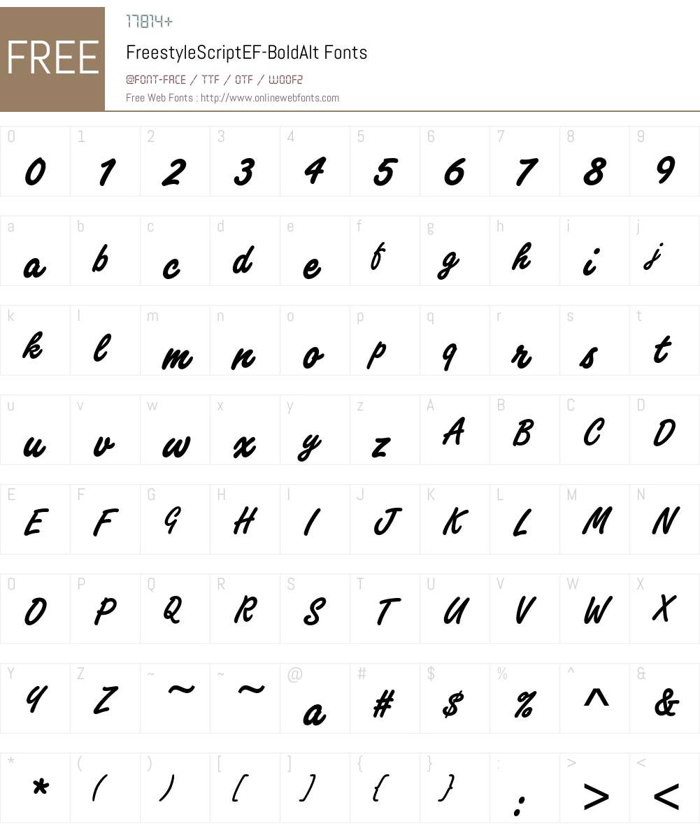 FreestyleScriptEF Font Screenshots