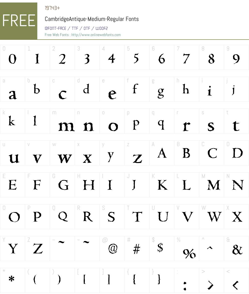 CambridgeAntique-Medium Font Screenshots