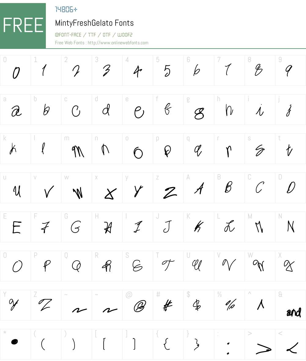 MintyFreshGelato Font Screenshots