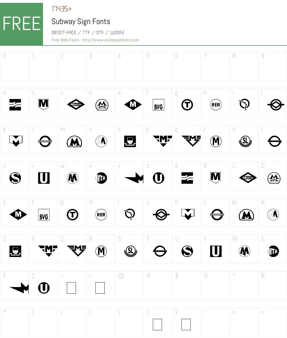 Subway Sign Font Screenshots