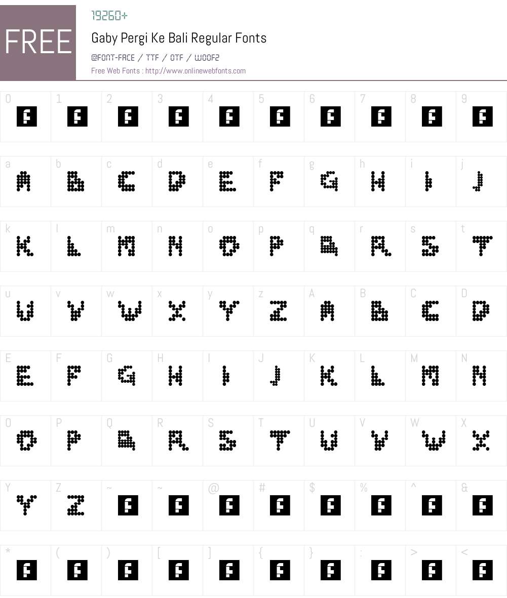 Gaby Pergi Ke Bali Font Screenshots