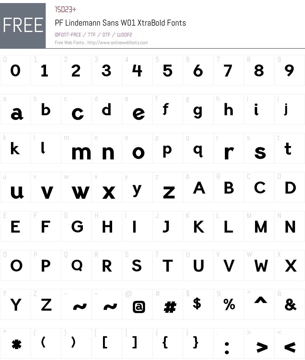 PFLindemannSansW01-XtraBold Font Screenshots