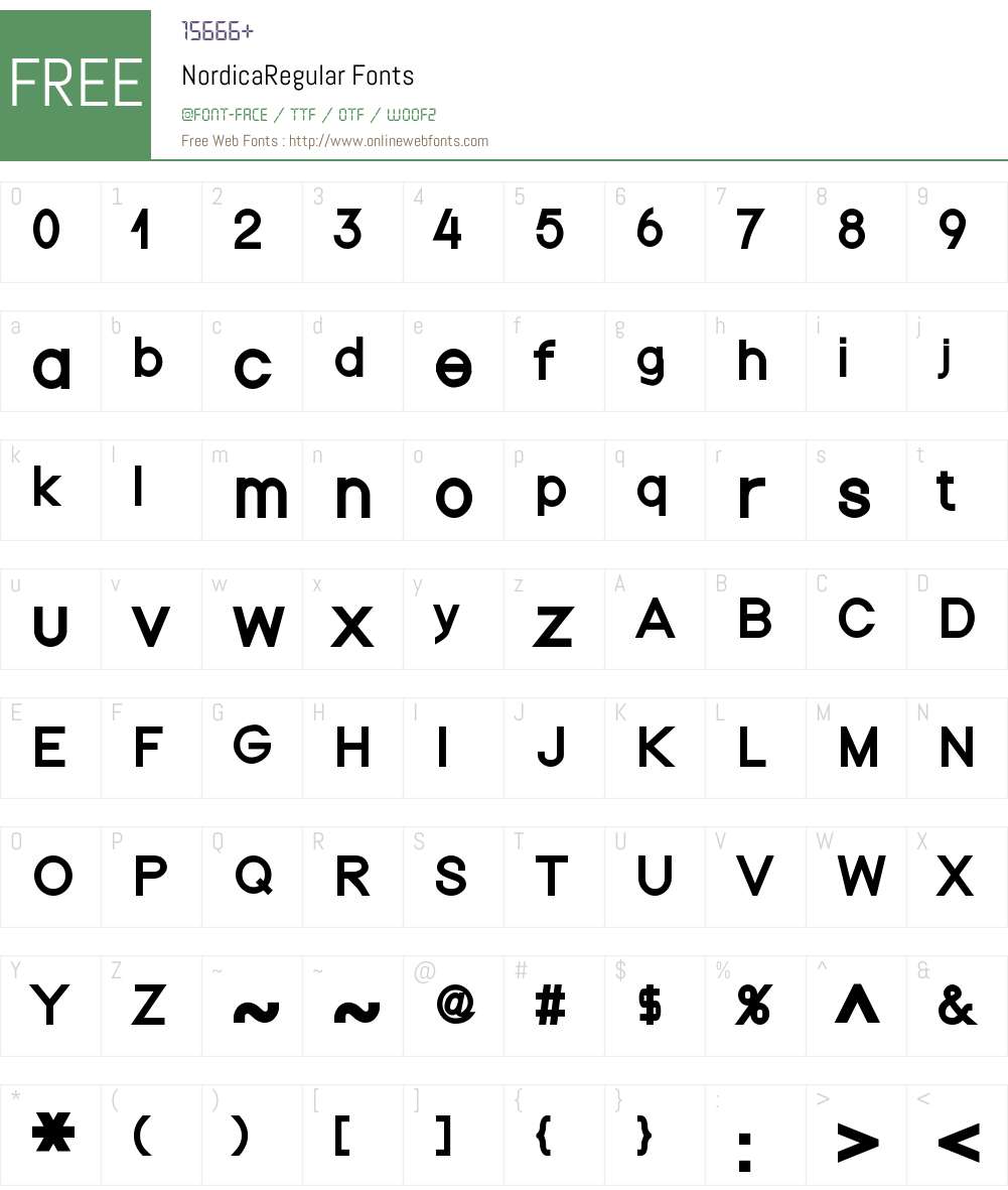 Nordica Font Screenshots