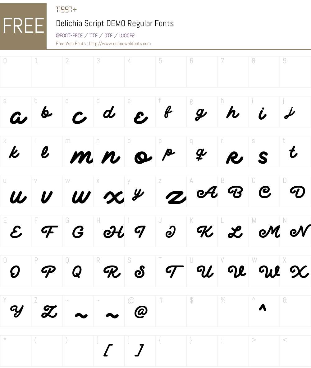 Delichia Script DEMO Font Screenshots
