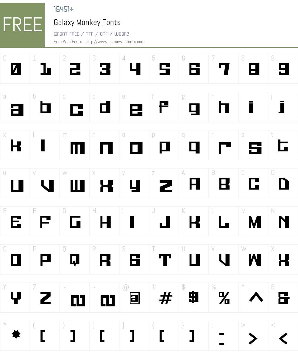 Galaxy Monkey Font Screenshots