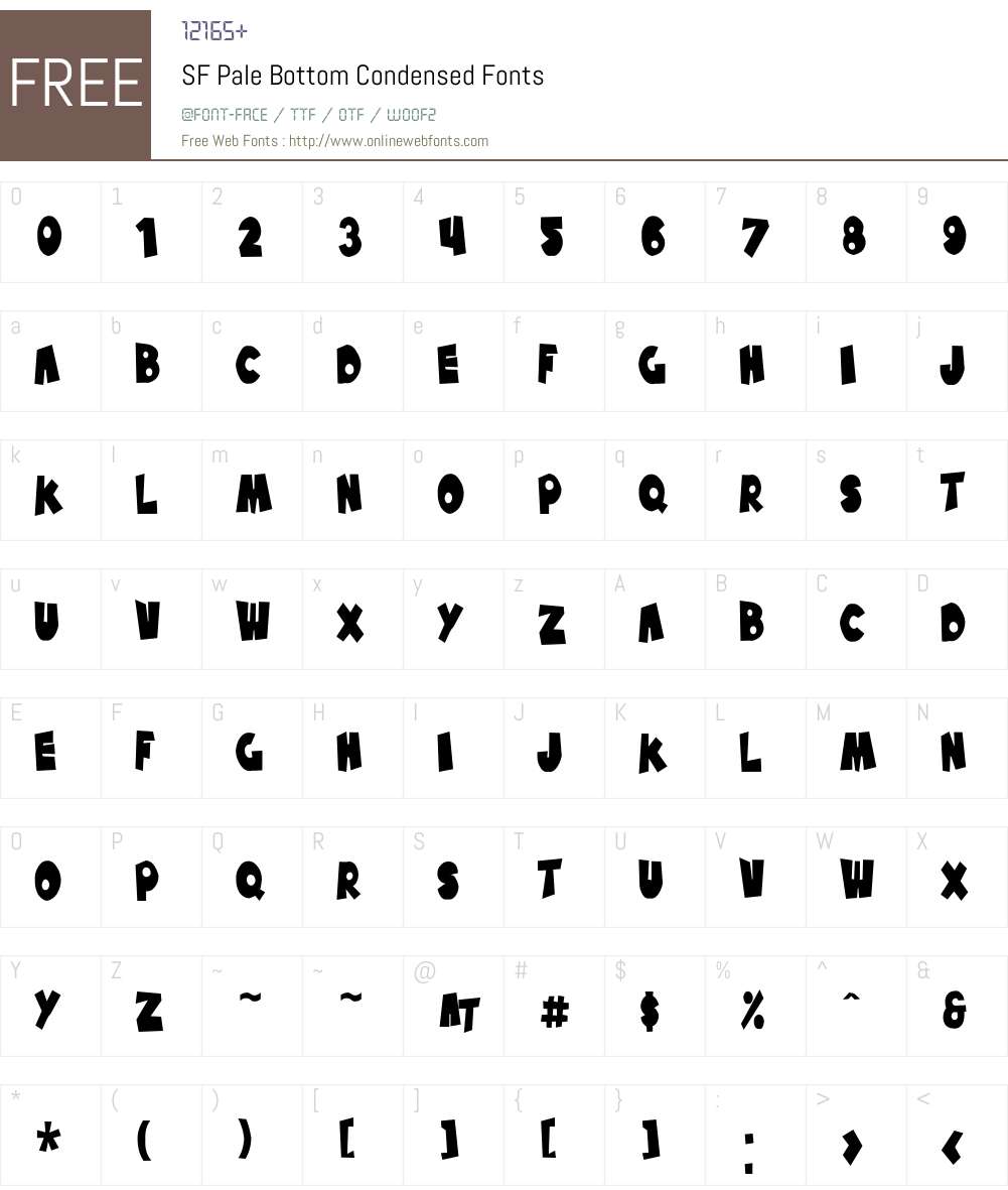 SF Pale Bottom Condensed Font Screenshots