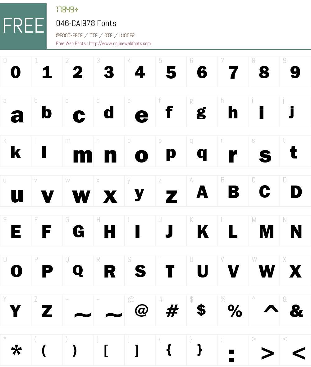 046-CAI978 Font Screenshots